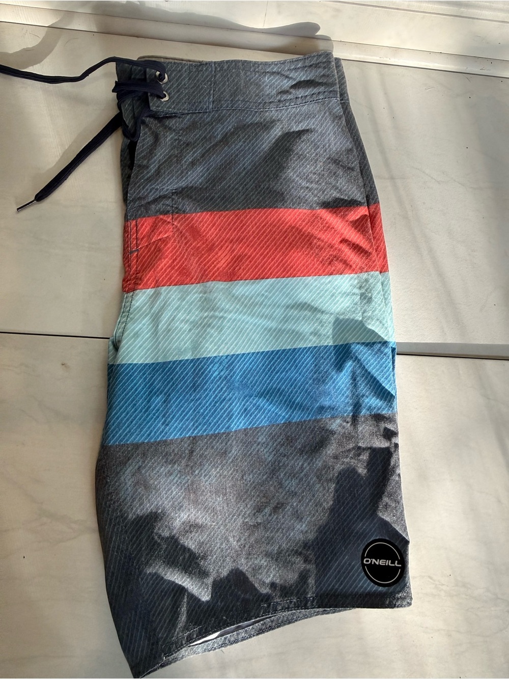 O'Neill Men's Boardshorts in Gray, Red, Aqua, Blue size 32
